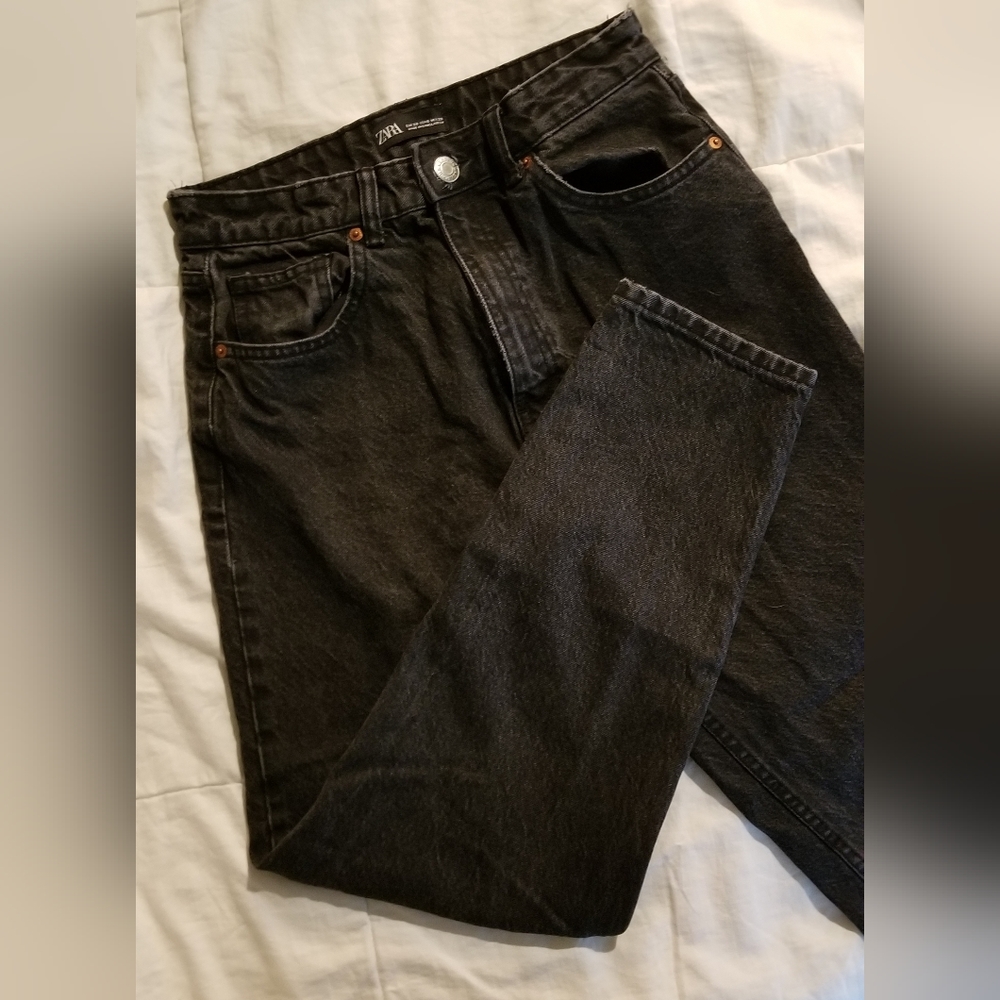 Black Zara Mom Jeans High-waisted